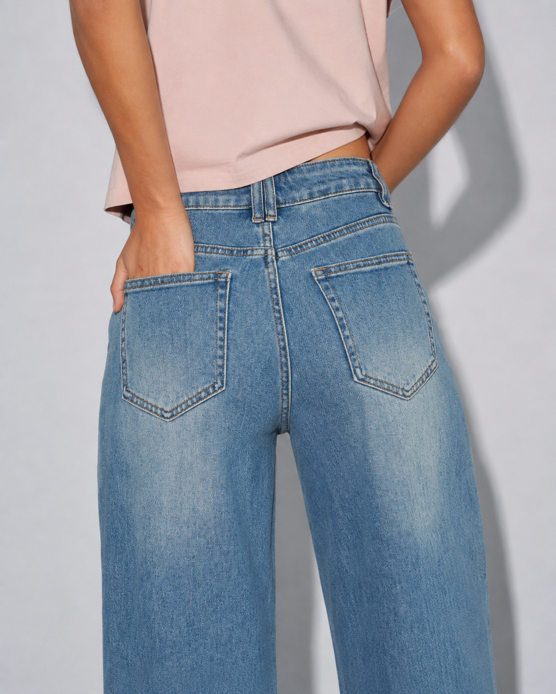 Washed Denim With Bead Trim